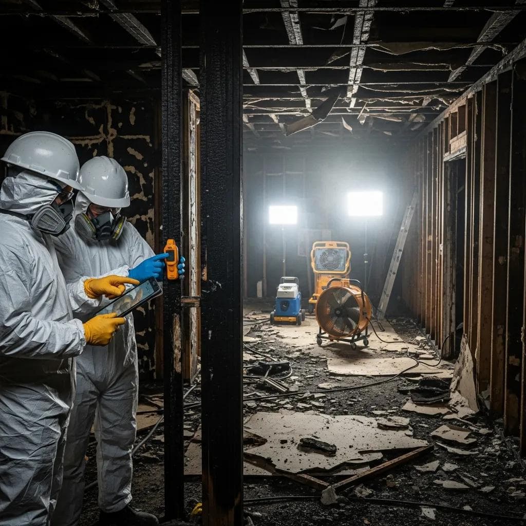 Fire & Smoke Restoration work in progress on a Phoenix property